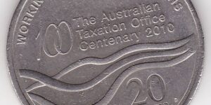 Australia - 20 Cents - Centenary of the Taxation Office - 2010