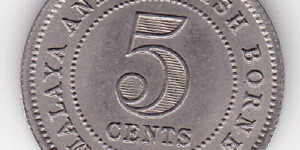 Malaya And British Borneo  5 cents - Elizabeth ll