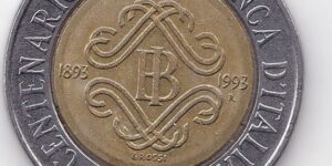 Italy  500 lire - Centenary of the Bank of Italy