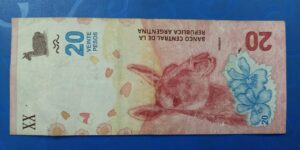 Argentina - 20 Pesos - 2017 to 2020 Issue - Serial no. may differ