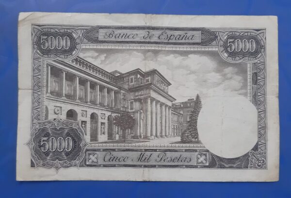 Spain - 5000 Pesetas - 1976 Issue - ** a tear on right center - Image 2