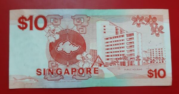 Singapore  - 10 Dollar - 1988 Issue - Used XF Condition - * Serial number may vary - Image 2