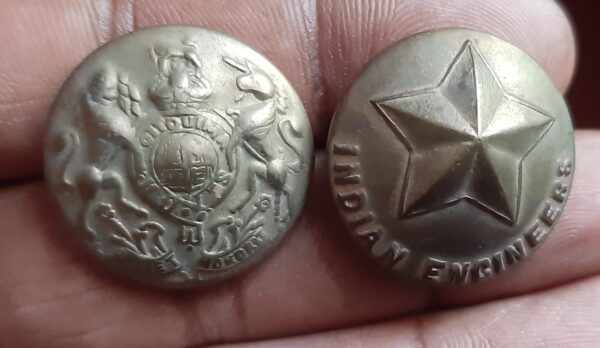 2 Different British India Period Buttons