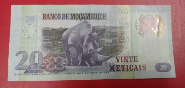 Mozambique - 20 Meticais - Polymer - 2011 to 2017 issue - Image 2