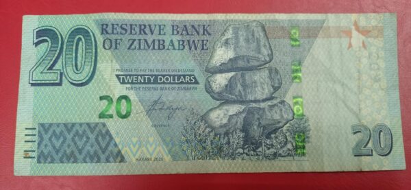 Zimbabwe - 20 Dollars - 2020 issue - Image 2