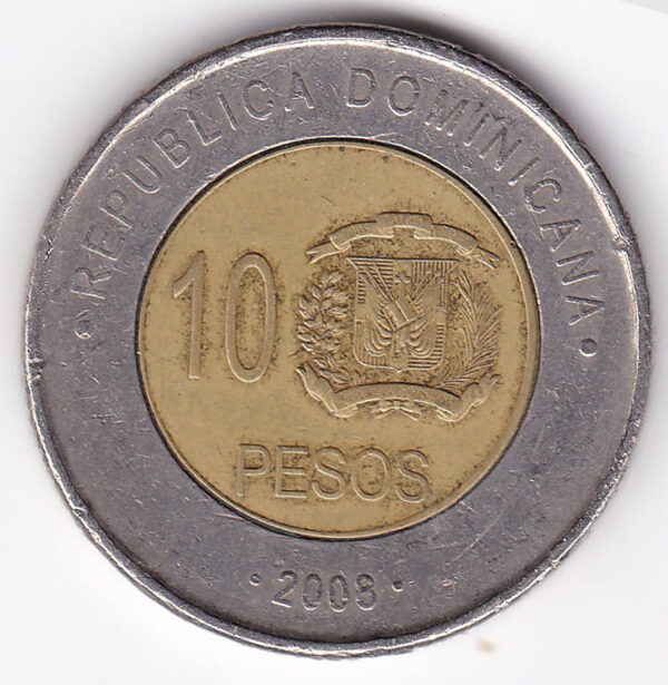 Dominican Republic - 10 Pesos - Bimetallic