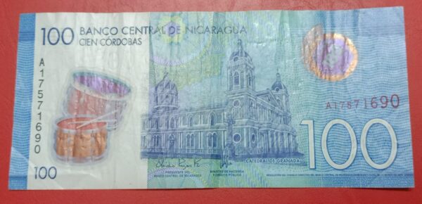 Nicaragua - 100 Cordobas - 2014 to 2021 issue - Polymer