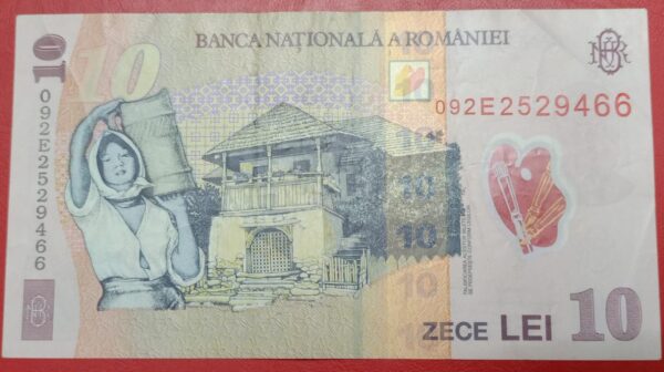 Romania - 10 Lei - 2008 to 2013 - Polymer - Image 2