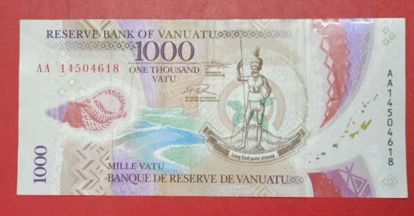 Vanuatu - 1000 Vatu - 2014 to 2020 issue - Polymer - Used F Condition