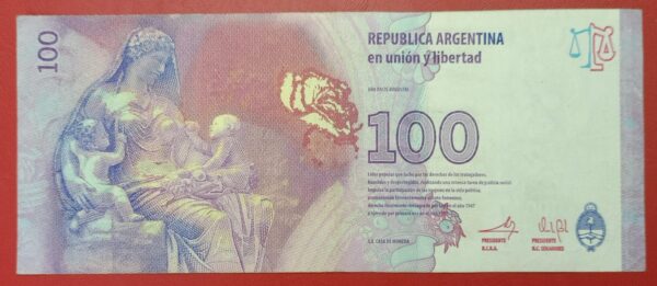 Argentina - 100 Pesos - 2013 to 2017  issue - Used VF+ Condition - Image 2