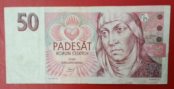 Czech Republic - 50 Korun - St Agnes - Used VF+ Condition