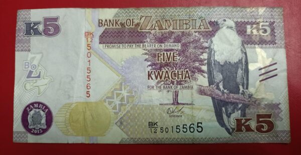 Zambia 5 kwacha - 2015 to 2022 issue
