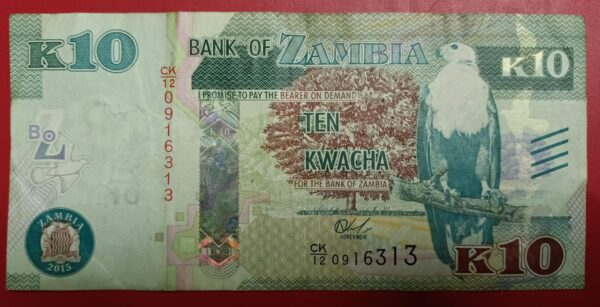 Zambia 10 kwacha - 2015 to 2022 issue