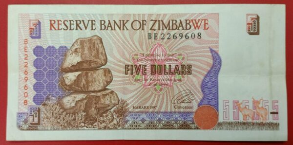 Zimbabwe - 5 Dollars - 1997 issue