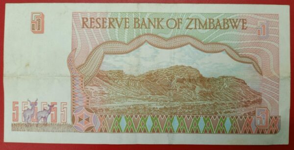 Zimbabwe - 5 Dollars - 1997 issue - Image 2