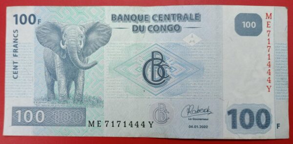 Congo - 100 Francs - 2007 to 2022 issue