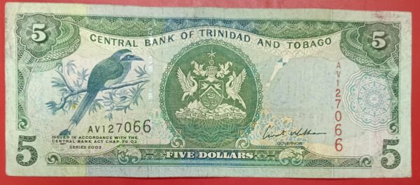 Trinidad & Tobago - 5 Dollar - 2002 issue - Used VF Condition