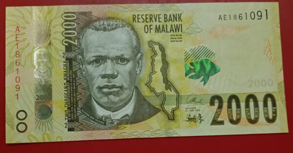 Malawi 2000 Kwacha - 2016 to 2021 issue -UNC
