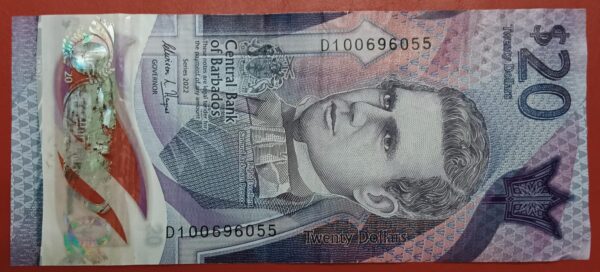 Barbados - 20 Dollars - 2022 to 2024 issue - Polymer - Used VF Condition