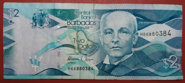 Barbados - 2 Dollars - 2013 t 2018 issue - Used F Condition