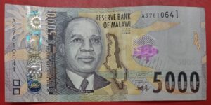 Malawi - 5000 Kwacha - 2021 to 2023 issue - Used XF Condition