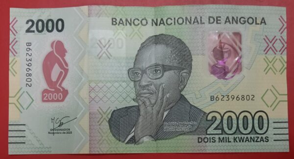 Angola - 2000 Kwanzas - 2020 to 2023 - Polymer - Used VF++ Condition