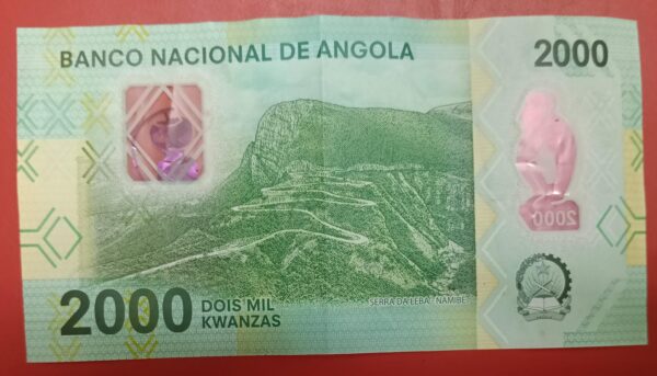 Angola - 2000 Kwanzas - 2020 to 2023 - Polymer - Used VF++ Condition - Image 2