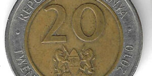 Kenya - 20 Shilling- Bimetallic - Jomo Kenyatta - 2005 to 2010 issue