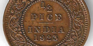 British India - Half Paisa - George V - 1912 to 1936 issue